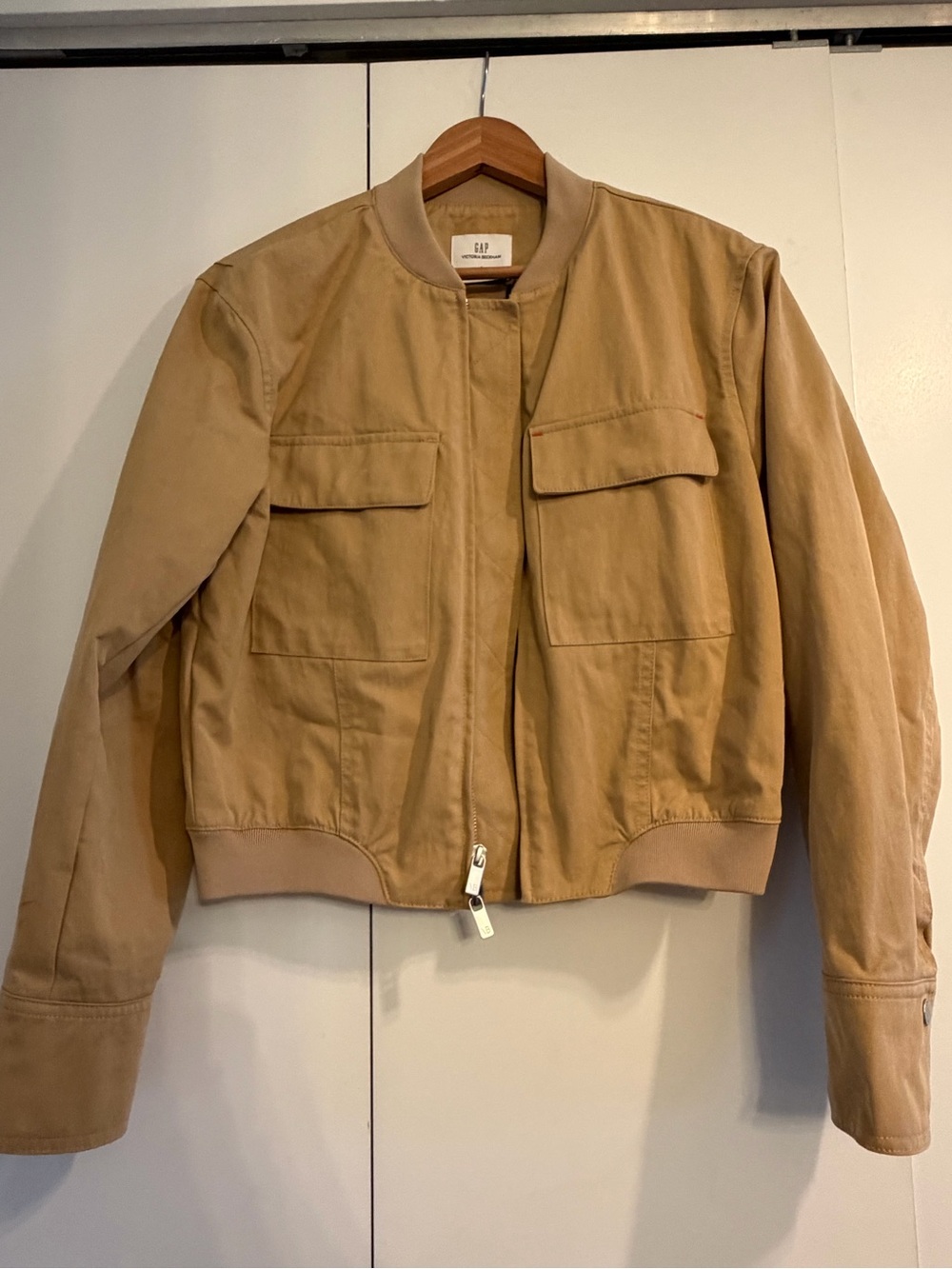 Victoria Beckham x GAP Tan Bomber Jacket with Front Pockets